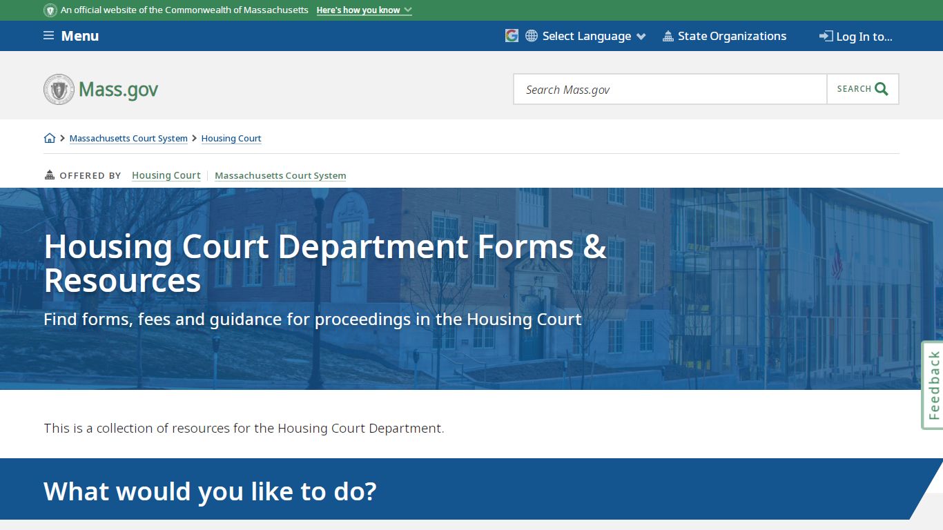 Housing Court Department Forms & Resources | Mass.gov